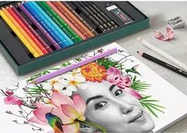 Meno reikmenys - Faber Castell Polychromos spalvoti pieštukai rinkinys 21 vnt.