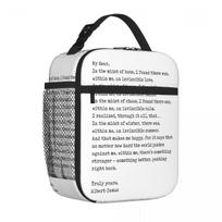 Bestselling Albert Camus Quote Invincible Summer Breathable Design Lunch Carrier Balanced Diet Pack Cooler Lunch Bag One Size