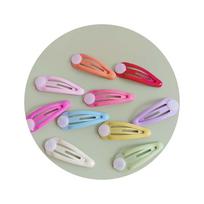 Candy Color Hairpins Cute Hair Accessories Metal Waterdrop Hair Clips DIY Handmade Bow Headwear Hairpins With Base 30MM