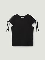 Average Attitude Sleeve Slit Strap T-Shirt_Black Black/Os