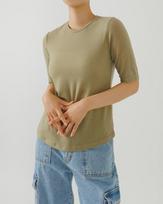 Ramu Studio Lody Round Tencel Knee-Length Short Sleeve T-Shirt Khaki Loddy23Kk Khaki/Free