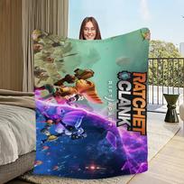 Game R-Ratchet And C-Clank Rift Blanket Skin friendly comfort warm soft plush blanket suitable sofa living room office bedroom Size: 75*100cm, Weight: 230 GSM