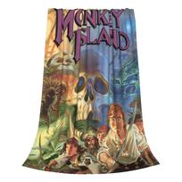 The Secret of Monkey Island Knitted Blankets Funny Game Fuzzy Throw Blanket Bedspreads Decoration Warm Multifunction Rug Piece Size: 75*100cm, Weight: 230 GSM