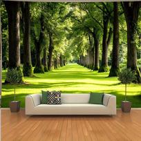 Nature Forest Tapestry, Green Tree Avenue Sunny Park Path Wall Art Hanging for Aesthetic Room Decor 100X70CM