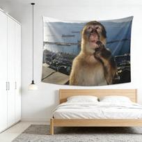Monkey Polyester Tapestry Trendy Contemplative Wall Decor for Bedroom Living Room Unique Festival Birthday Gift 100X70CM
