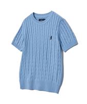 Yale Women'S Heritage Dan Cable Short Sleeve Round Knit Sky Blue Sky Blue/M