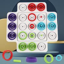 Children's Educational Early Education Fun Ring Game Chess Tic-toe Chess Children's Parent-child Desktop Interactive Chess Toy