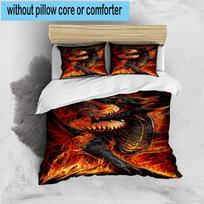 Fiery Dragon Artwork 3pcs Bedding,Including 1pc Duvet Cover And 2pcs Pillowcases Perfect for Christmas,Ideal for Bedroom, Dormitory 135cm*200cm