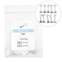 10 vnt./Pak. Dentaliniai slankiojantys kabliukai dešinysis/kairės dantų ortodontinis kabliukas Dantų išlenktas kabliukas, ilgis 8 mm Right