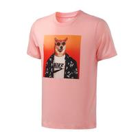 Nike Shiba Inu Sunglasses Print Crew Neck Short Sleeve T-Shirt Men Tops Pink BQ0186-697 S beige