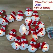 LED sniego senio lemputės, baterijomis maitinami kalėdiniai papuošimai, šventinių vakarėlių dekoracijos patalpose ir lauke (Baterijos neįtrauktos) 20 Leds