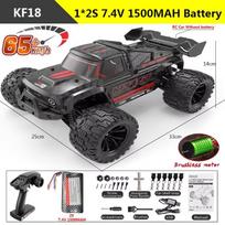 Naujas KF18 1:14 4WD RC automobilių visureigių lenktynių didelės spartos variklis be šepetėlių 2,4 G nuotolinio valdymo lengvųjų automobilių sunkvežimis 75 km/h sunkvežimis su šviesos diodų šviesos žaislu vaikams Dovana 2S battery juoda