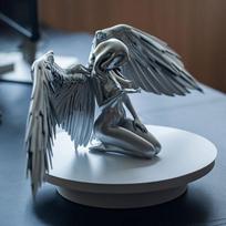 Naujas meno angelas deivės statula sparnai apsiausto kepuraitė vidaus namų dekoravimas darbastalio apdaila miegamojo dekoravimo figūra sidabras