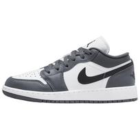 Air Jordan 1 Low GS Geležies pilkumo juodi vaikiški sportbačiai baltas 553560-152 36 white