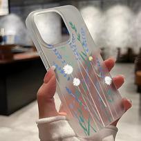 Mobiliųjų telefonų dėklai, skirti iPhone 11 13 15 Pro Max 12 14 Pro Max Case iPhone 16 15 Plus 13 Pro 12 Matinio tekstūros dažytos animacinės gėlės iPhone 11