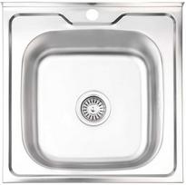 Virtuvinė plautuvė AB 500x500x0.6mm su sifonu, uždedama