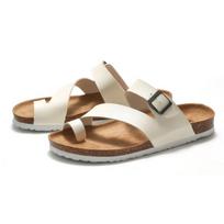 New Men's Cork Slippers Summer Slippers Men clogs Women Soft Cork Two Buckle Beach Slides Outdoor Walking Footwear For Men 44 45 38 balta