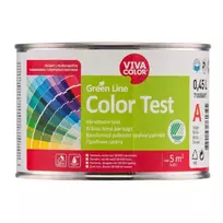 Akriliniai sienų dažai Vivacolor Žalias Line Color Test, balti, 0,45L