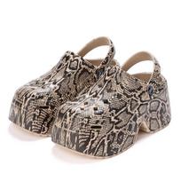 Madingi Rimocy Leopardų Rašto 9cm Moteriški Batai su Skylutėmis Vasariniai Storu Padu Mediniai Klumpės Moteriai Stambios Platformos Šlepetės Neslystančios Sodo Basutės 35-36