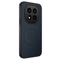 Anglies pluošto tekstūros telefono dėklas Redmi Note 14 Pro Plus 14C 5G 4G magnetinis belaidis įkrovimas silikoninis minkštas galinis dangtelis dėklai For Redmi 14C 4G mėlyna