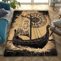 Non-Slip Carpet Nordic Mythology Viking Rune Patterned Area Rug for Living Rooms, Bedrooms, Gardens, and Outdoor Decor Floor Mat 40x60cm