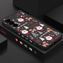 Animacinis Kalėdų eglutės telefono dėklas Samsung Galaxy A56 A17 A26 A16 A36 A55 A54 A53 A15 S24 S25 FE S25 S22 S23 Ultra smūgiams atsparus dėklas su raišteliu Samsung Galaxy S25 FE juoda