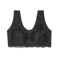 Europos Didelio Dydžio Nėrinėta Priekinė Sagtis Liemenės Stiliaus Liemenėlė Lingerie XXL juoda