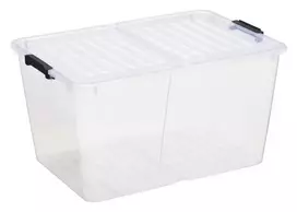 Daiktadėžė su dangčiu Plast Team, 50 l, skaidri sp., 56.7 x 39.6 x 30.6 cm
