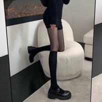 Women Girls Ultra Thin Translucent Pantyhose Patchwork Sheer White Thigh High Stockings Female Hosidery Over Knee Stripe Tights One Size