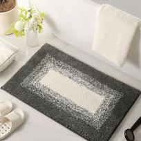 Gradient Color Microfiber Bath Mats, Flocked Bathroom Rug, Anti-slip, Water-absorbent Shower Room Door Mat Bath Carpet 400MMx600MM pilka spalva