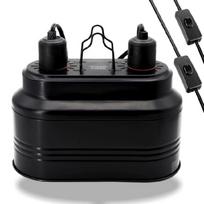 Dvigubo kubilo gyvatės šviesa 160W Šilumos išlaikymas Laikrodis Laikrodis 3 valdikliai Torto Olm buveinei ABS 110V black