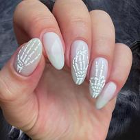24pcs Manicure Long Almond False Nails Stiletto Ballerina Fake Nials Red Flame Detachable Press on Nails Women