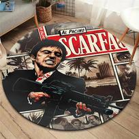 Scarface Round Area Rug,Carpet Rug for Living Room Bedroom Sofa Playroom Decor,Non-slip Floor Mat 80cmx80cm