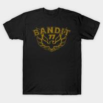 Men Black Print T-shirt Bandit 1977 No-Cut Transfer Paper Print Cotton Tshirt 4XL juoda