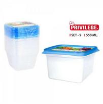 Be Prekinio Zenklo Indeliai maisto laikymui PRIVILEGE, 9 vnt, 550 ml.