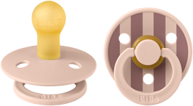 Bibs SEILINTUKAI - Čiulptukai Studio Colour 2 vnt. latekso - Rausvos spalvos mišinys - 1 dydis