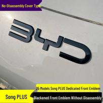 Black Front Emblem Cover for BYD Tang, Han, Song, Qin, Yuan, Seal DMi, Seagull EV — Easy Installation, No Disassembly Required