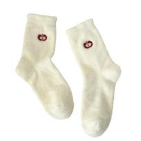 Seamless Pregnancy Thermal Socks Warm Embroidered Design Odor Resistant Soft Nylon For Expecting Mother One Size