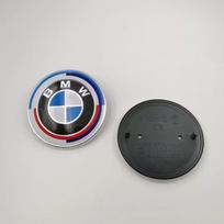 Hot item 82mm Front Hood Emblem for BMW Race Track Black White Logo 74mm Rear Badge 1pcs74mm