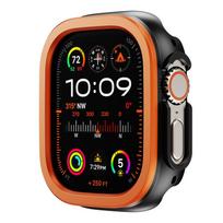 Aliuminio lydinio metalas + TPU dėklas Apple Watch Ultra 49mm 45mm 41mm apsauginiam rėmeliui iWatch Series SE 9 8 Ultra 7 49mm For Ultra oranžinė