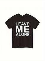 Men's Leave Me Alone Graphic T-Shirt - Bohemian Style White Print on Black S