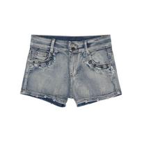 Summer low-waist denim ultra-short shorts for women, tight-fitting butt-hugging pants, blue slim-fit sexy straight pants S