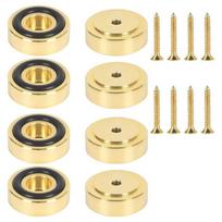 ABFS Gold Legs Cutting Board Feet 8Pcs Brass Set With Nonslip Pads-Non-Slip 1.18X0.39Inch Kit For Furniture auksas