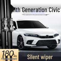 Honda Civic 11th Gen Frameless Wiper Blade - Fits 2022/2023 Models, Rubber Strip for Rain. With Bone Wiper