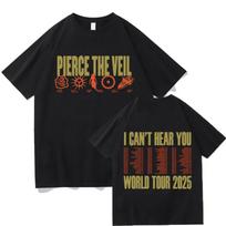 PIERCE THE VEIL Symbols 'I Can't Hear You World Tour' Date T-Shirt Oversized Female Male Street Wear Clothing Summer Cotton Tee Unisex T Shirts S juoda