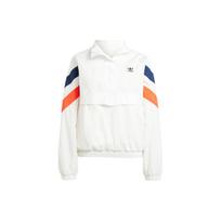 Adidas Originals Color Block High Collar Half-Zip Windbreaker Loose Long Sleeve Jacket Women White IS2320 M