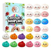 Dumpling Squeeze Toy Countdown Calendar Cartoon Steamed Bun Stress Relief Fidget Toy 24 Days Countdown Box Party Favors D