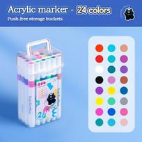 24-80 Colors Acrylic Marker Pen Set Children Paint Art Markers for Rock,Glass, Wood, Canvas,Greeting Cards Graffiti Art Supplies