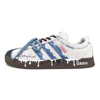 Adidas Under Mount Fuji Slip Resistant, Abrasion Resistant, Lightweight Low top Skateboard Shoes Unisex Blue White HQ1802(Team237-) 40