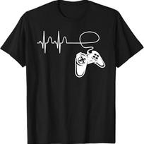Gamer Heartbeat T Shirt Video Game Controller Design S